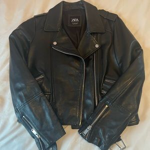 Zara Vegan Leather Moto Jacket